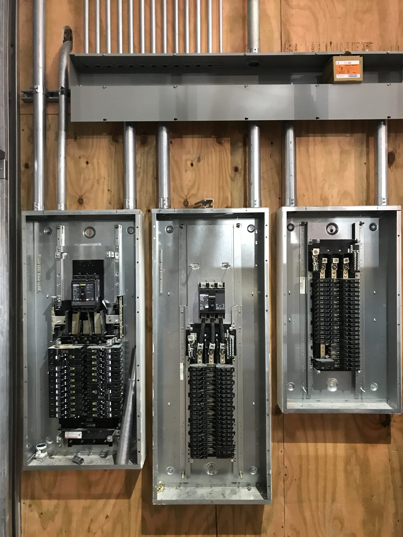 Commercial electrical panels installed by ClearWater